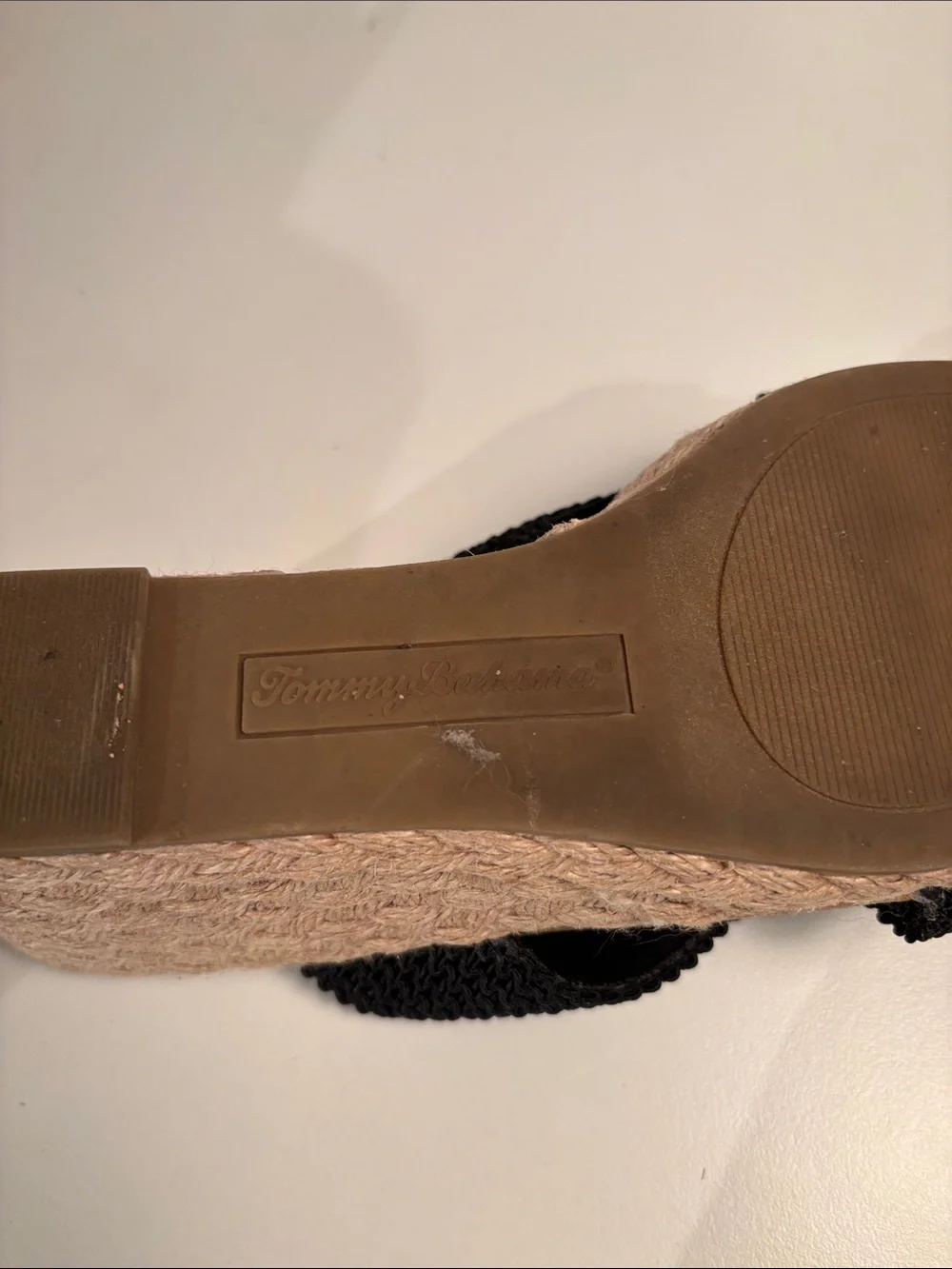 Tommy Bahama Black Woven Cross-Band Espadrille Slide